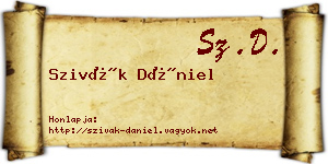 Szivák Dániel névjegykártya